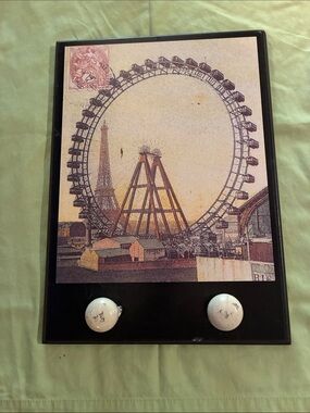 Wooden Decor w/Ferris Wheel Ride, Has 2 knobs to Hang Hats or Whatever You Want